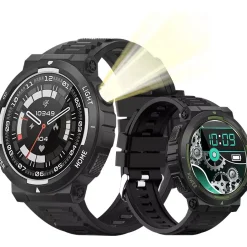 Smartwatch Kt75 3atm para hombre,Linterna para reloj deporti