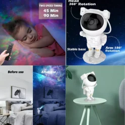 Proyector De Astronautas Galaxy Stars Nebula, Luz Nocturna